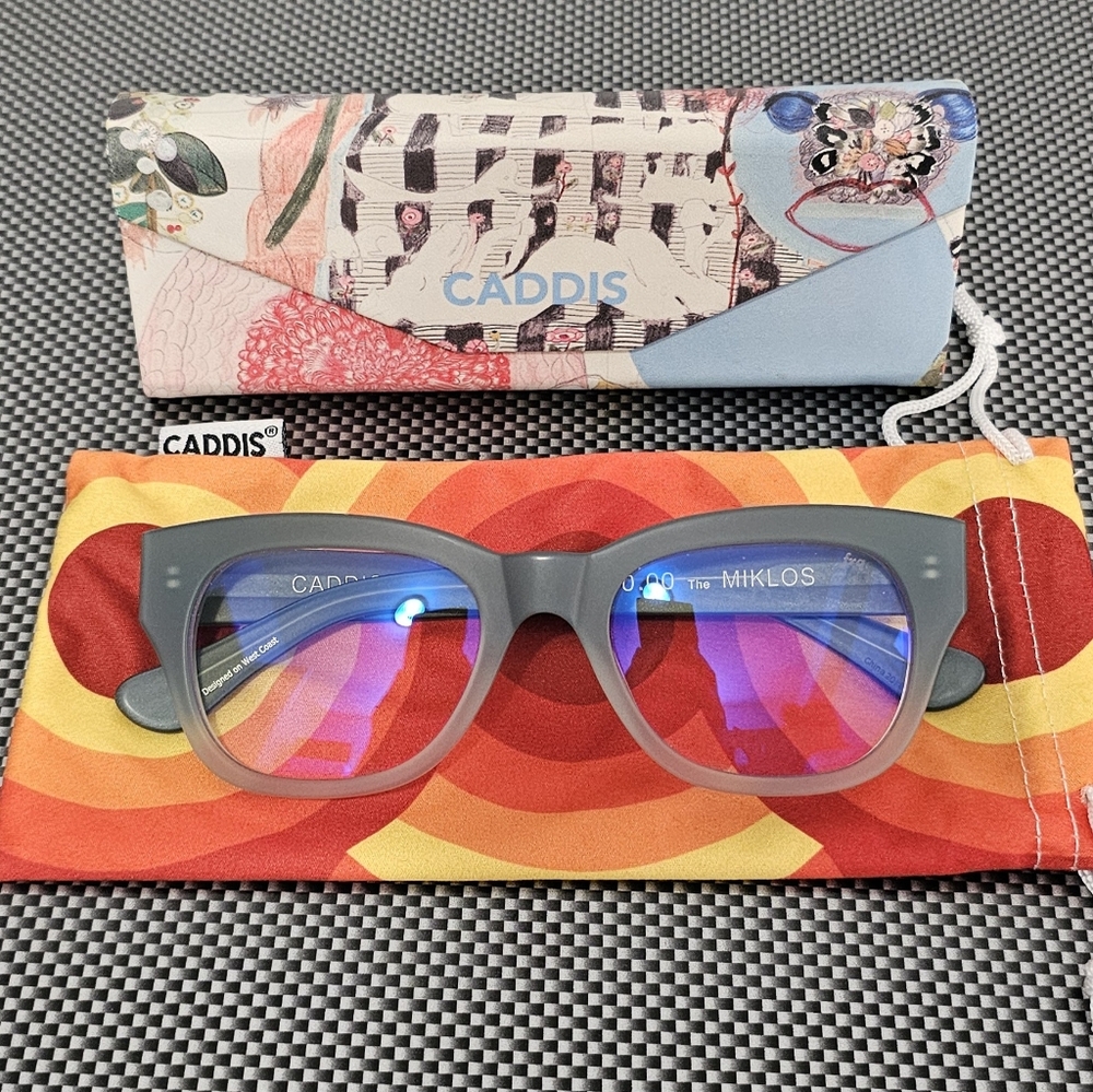 Caddis The Miklos 0.00 Blue White Reading Glasses 52-20-145mm